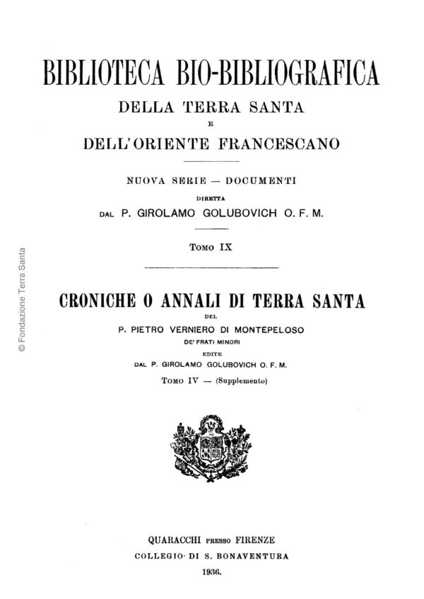 Biblioteca bio-bibliografica/serie II (Documenti) – tomo IX - Girolamo Golubovich