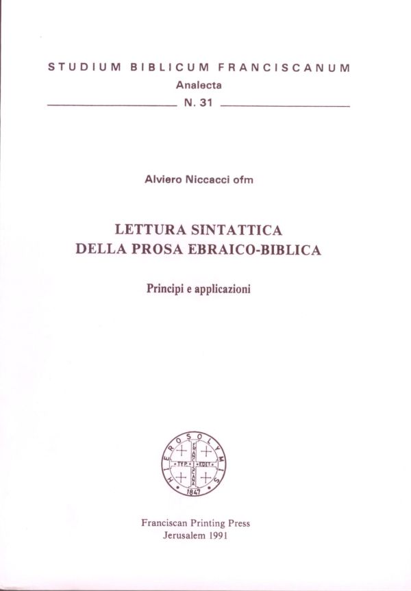 Lettura sintattica della prosa ebraico-biblica - Alviero Niccacci